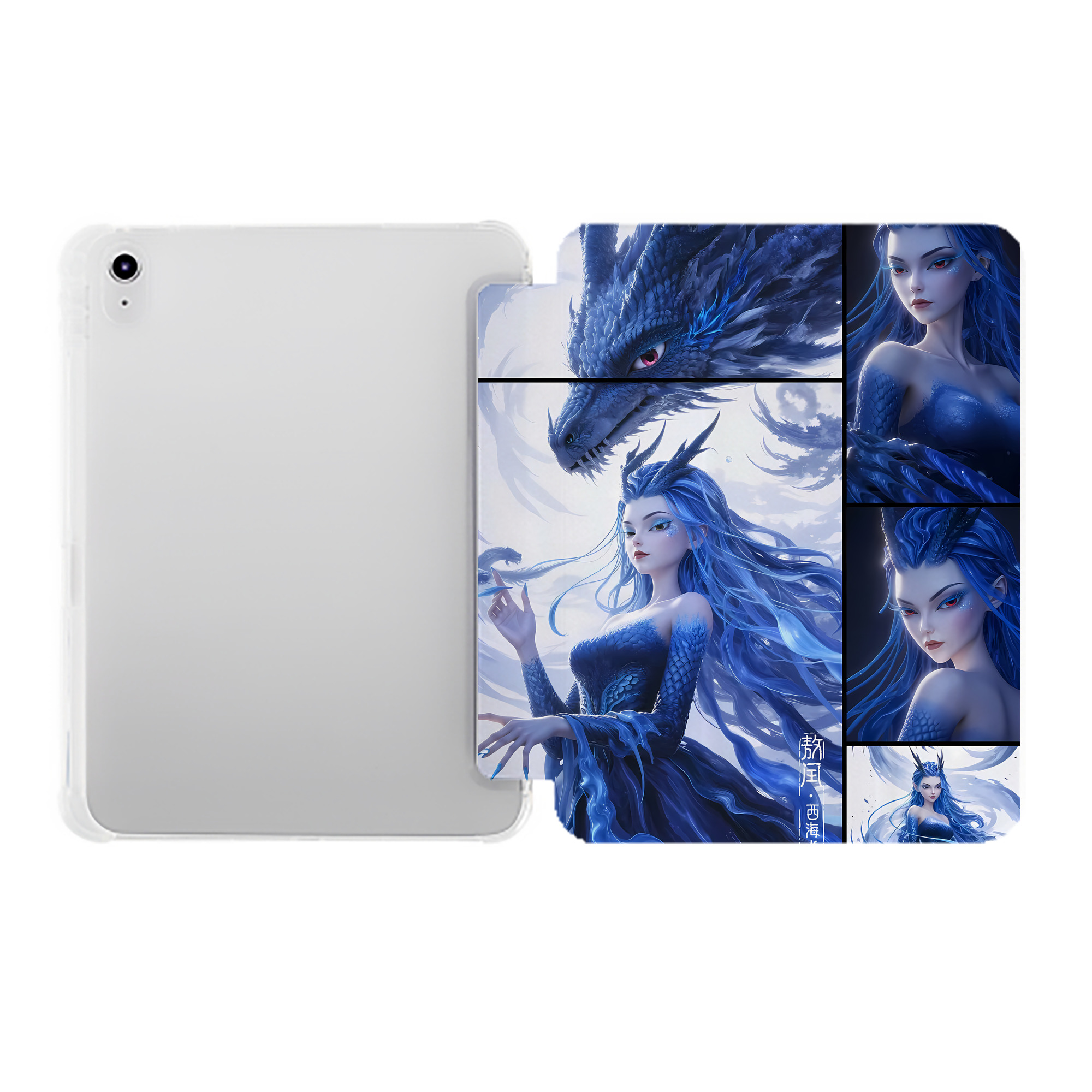 （画像用） Ne Zha 2 ナタ 魔童の大暴れ IPad ケース ペン収納付き 三つ折りスタンド PUレザー×シリコン 対応機種9.5/10.5/10.9インチ
